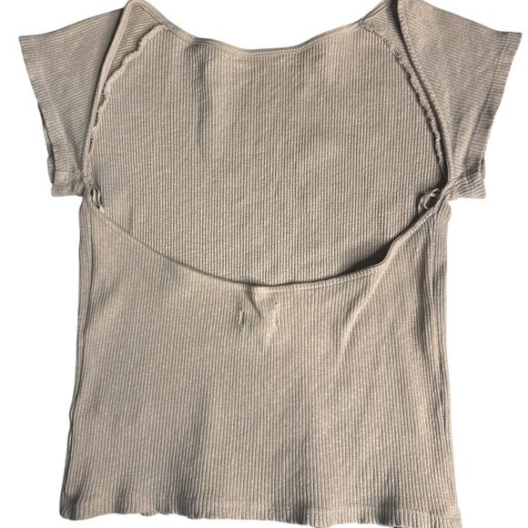 Aerie Open Back Crop Top Size M in Tan - Picture 2 of 6